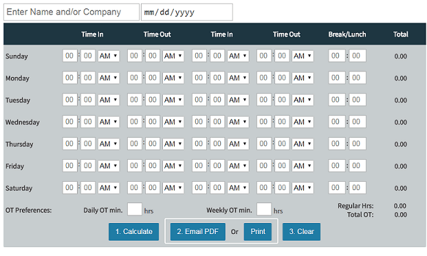 Timeclick S Free Online Time Card Calculator