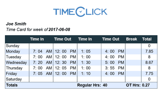 free online time card