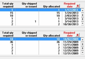 Screen shot of small business manufacturing software