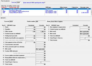 The 1099-MISC Reporting Info Screen