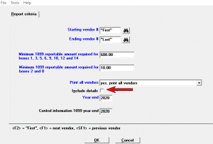 The 1099 Print Reports and Forms screen