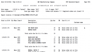 small business manufacturing software schedule